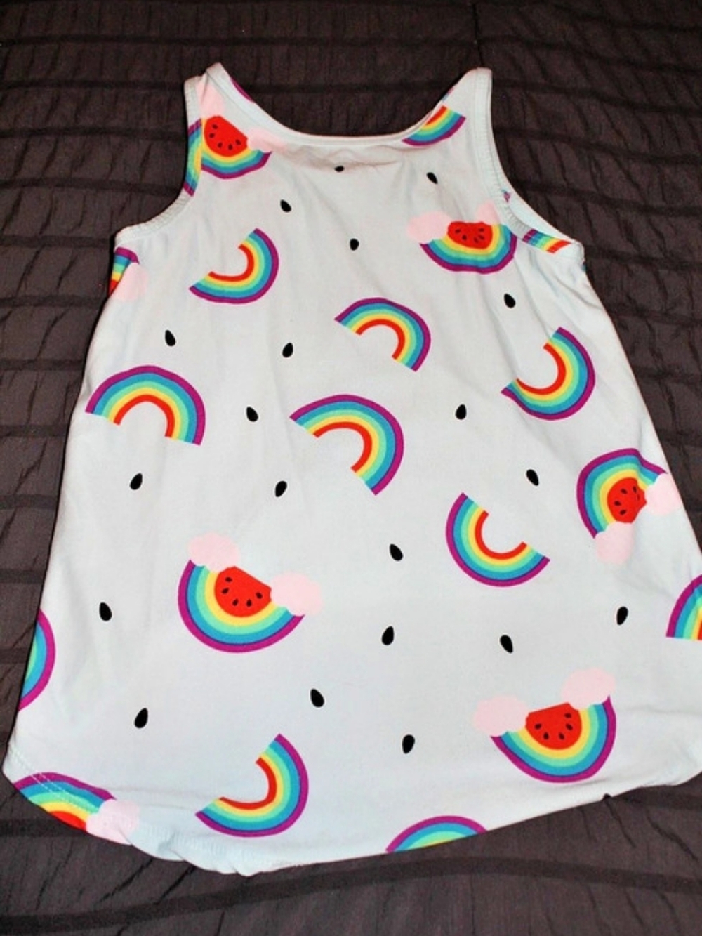 Wonder Nation Rainbow Watermelon Print Dress Size Small Like New